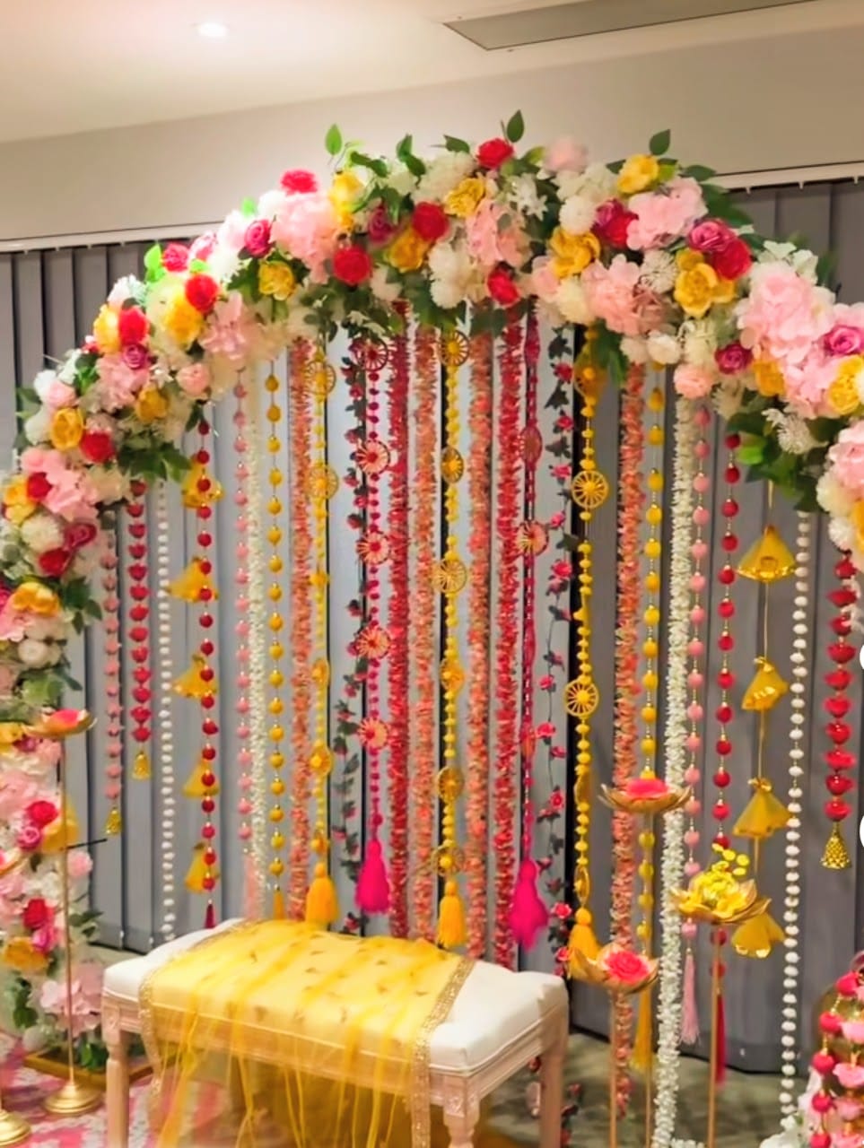 Colorful Strings Floral Arch