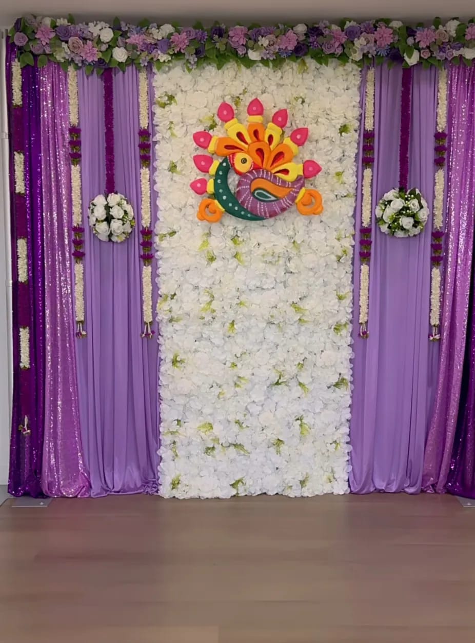 Purple Elegance Floral Backdrop