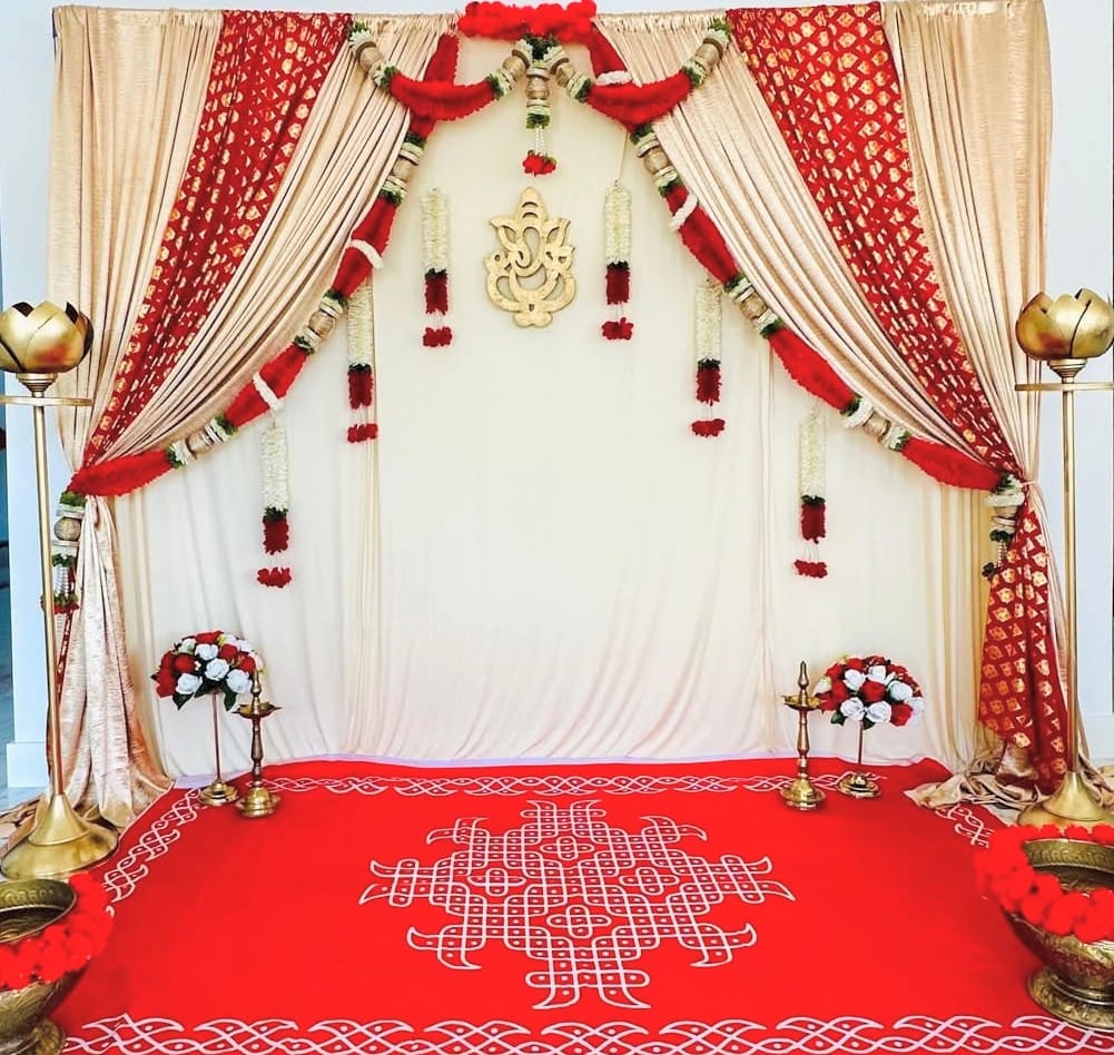 Beige and Red Ganesha Decor