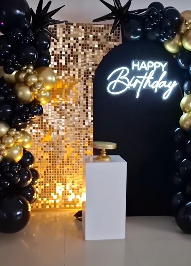 Black Gold Happy Bday