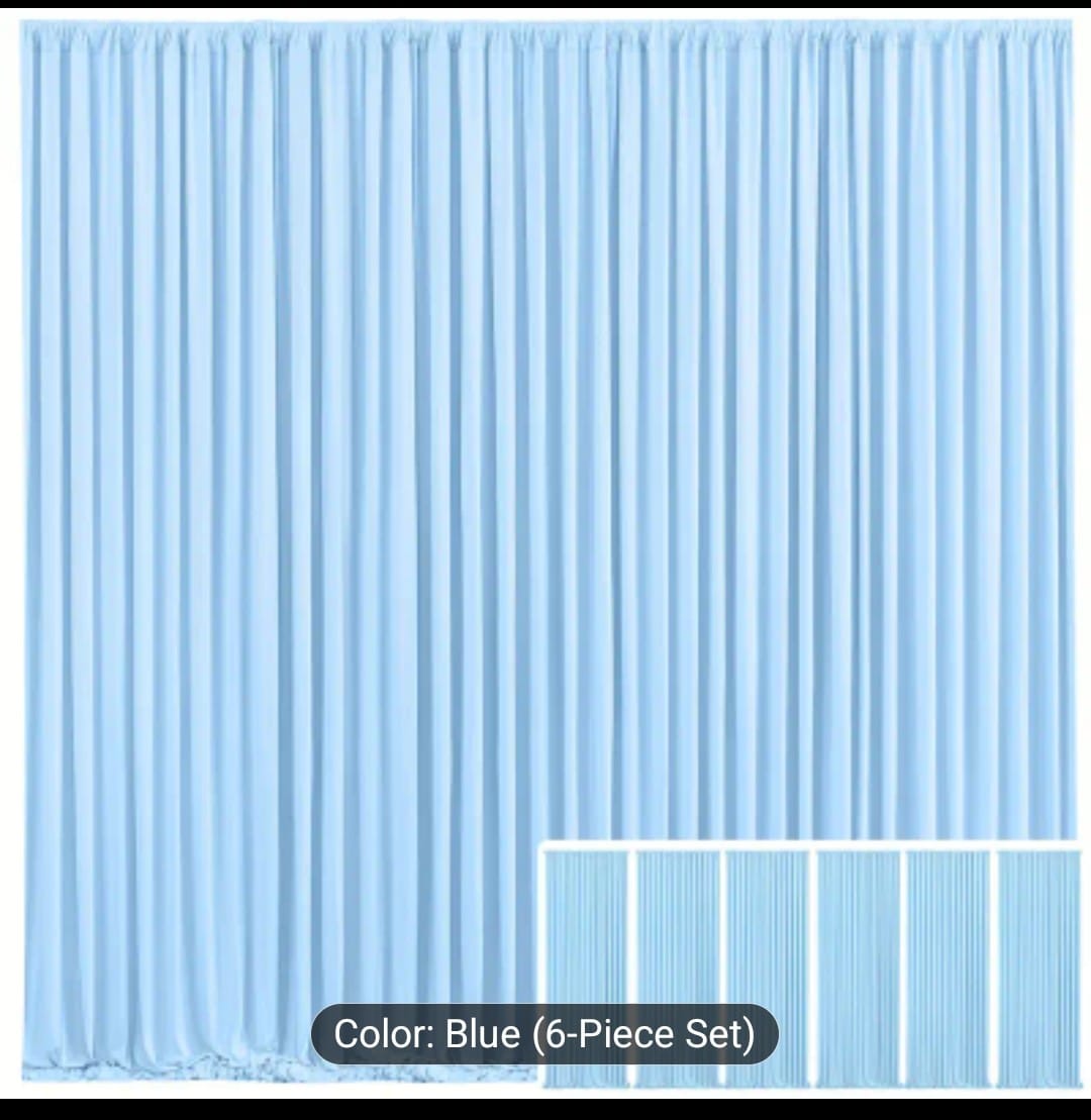 Blue Curtains (5ft x 10ft) (1Pc)