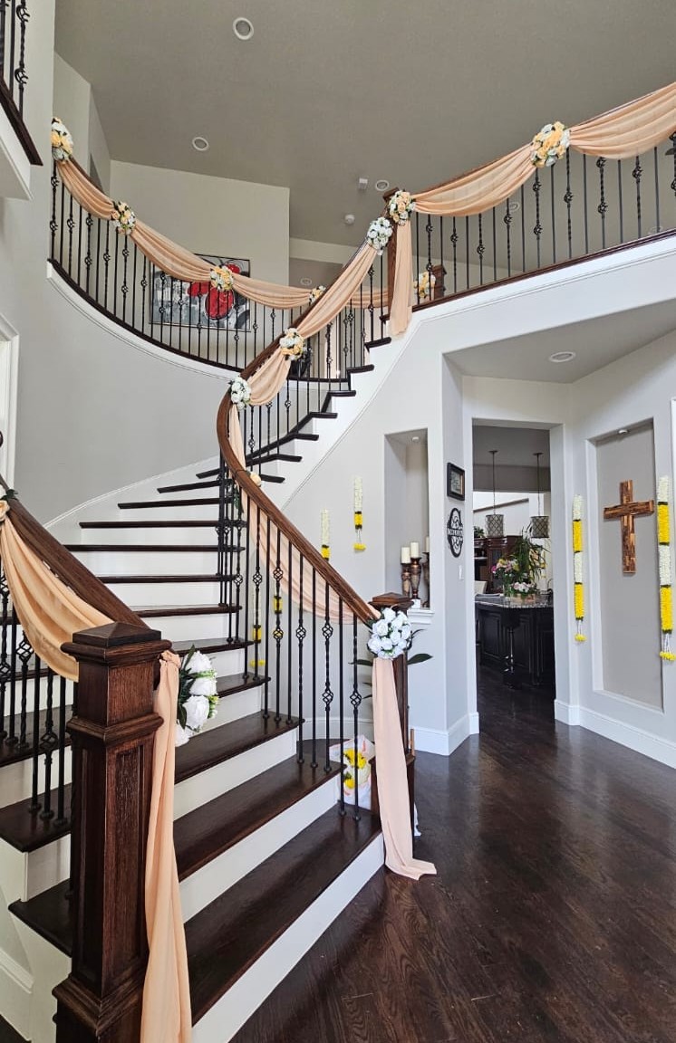 Champagne Stair Drape