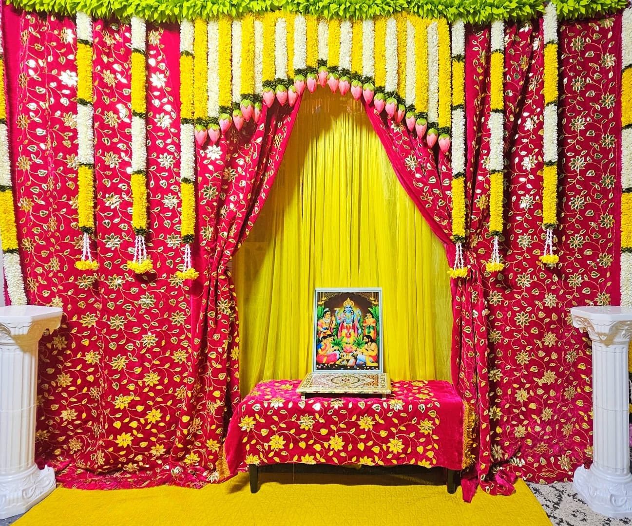 Satyanarayan Poojan - Red and Yellow