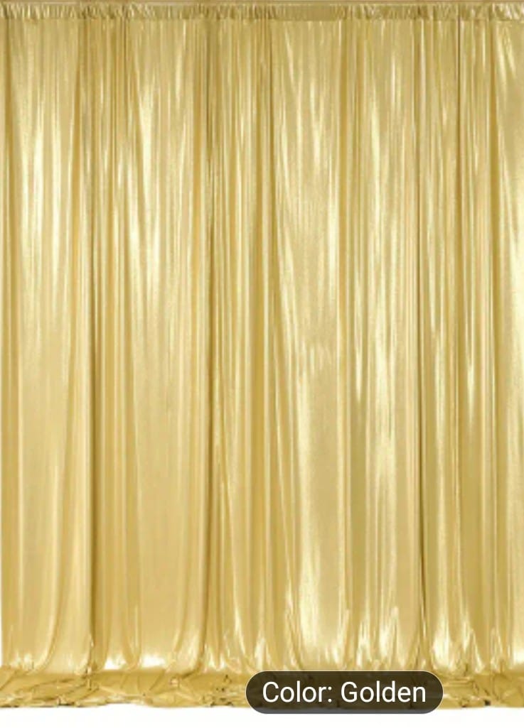 Gold Curtains (5ft x 10ft) (1Pc)