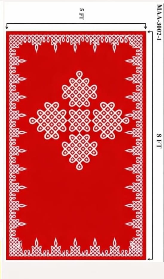 Red Kolam Muggu Backdrop (8x5ft)