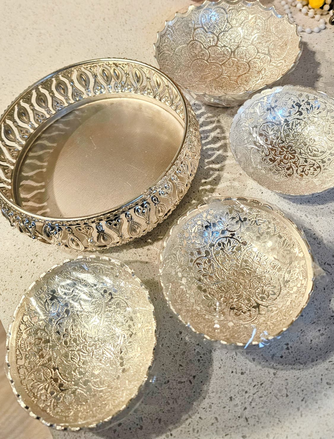 German Silver Bowl Set