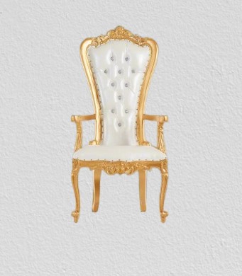 Gold & White Throne Chair