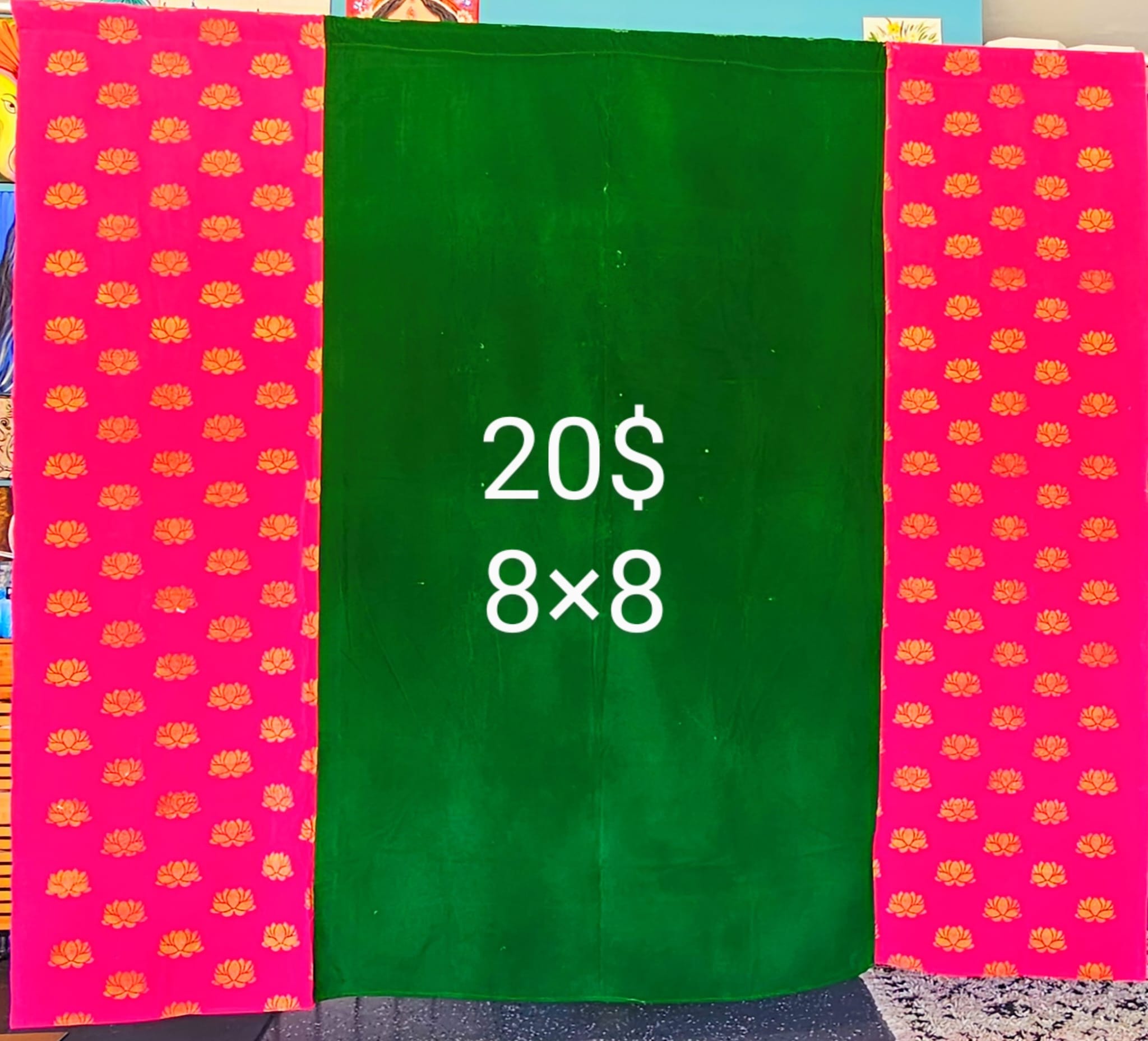 Velvet Backdrop - Green & Pink