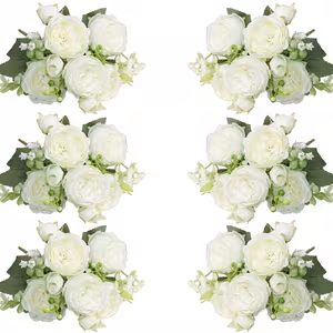 White Artificial Peony Bouquet (1Pc)