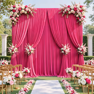 Rose Red Curtain (5ft x 10ft) (1Pc)