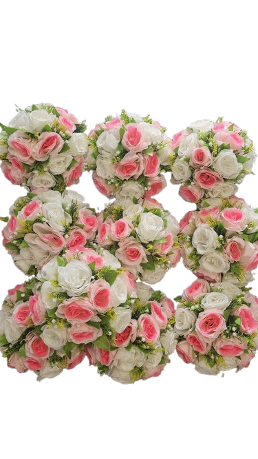 Pink White Flower Balls (1Pc)
