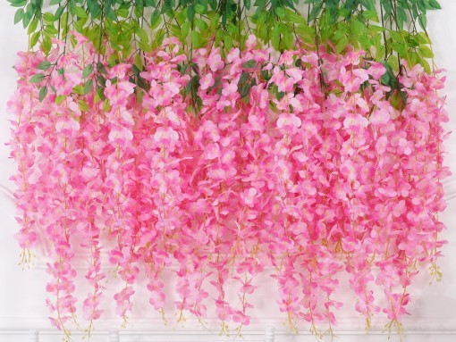 12 Pack Wisteria Hanging Flowers - Pink